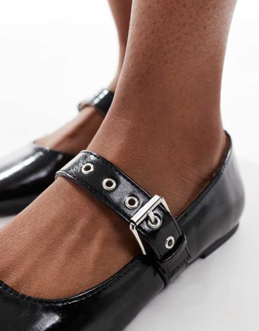 Cotton On Miley Mary Jane ballerina flats in black, 2 of 4