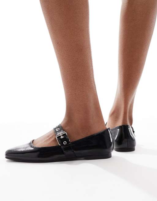 Cotton On Miley Mary Jane ballerina flats in black, 3 of 4