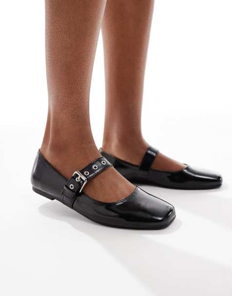 Cotton On Miley mary jane ballerina shoes in black - view 1