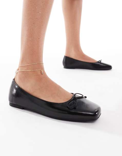 Cotton On Milley ballet shoe in black glossy - view 1