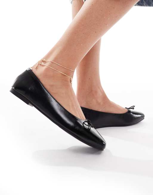 Cotton On Milley ballet shoes in black glossy, 3 of 4