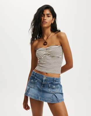 Cotton On Milli gather front tube in brown | ASOS