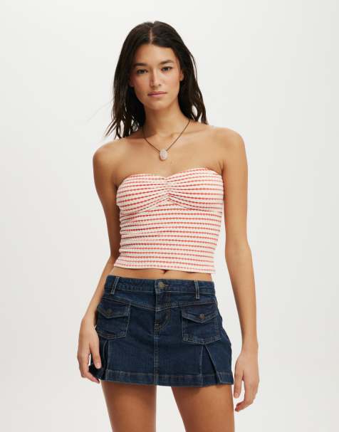 Cotton On Milli gather front tube in orange 