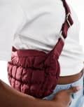 [Cotton:On] Cotton On mini Bowie quilted bubble crescent bag in burgundy-Red One Size Sour cherry