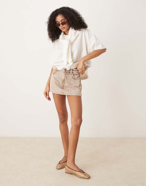 Cotton On Mini denim skort in beige - view 1