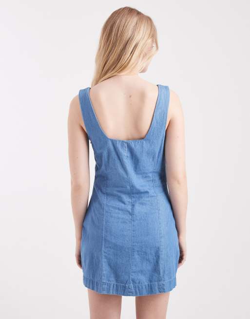 Cotton On – Miniklänning i chambray-tyg med fyrkantig ringning, 4 av 4