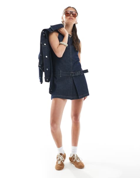 Cotton On – Minikleid aus Denim in Shutter-Blau mit Nahtdetail - view 1