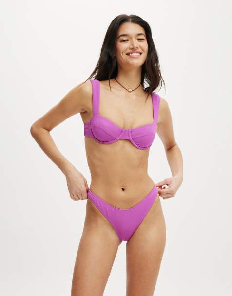 Cotton On mix & match bikini in bright purple - view 1