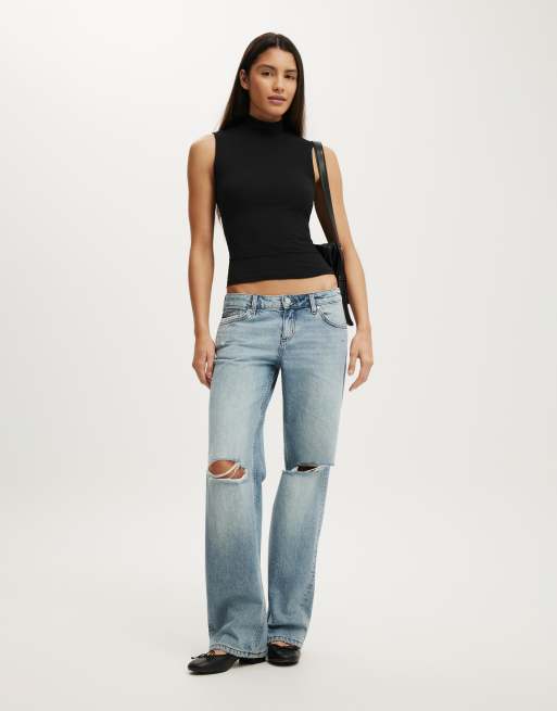 Cotton On Mock neck tank in black, 2 of 4