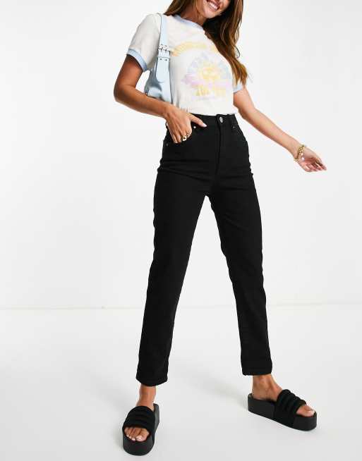Cotton On - Mom jeans elasticizzati neri