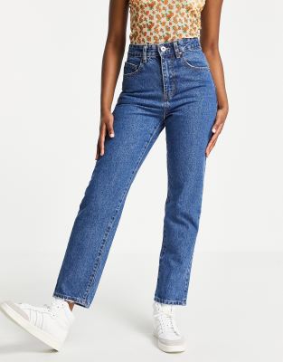 Cotton:On Cotton On mom jeans in dark wash blue