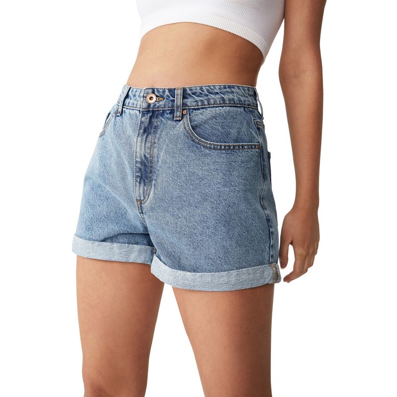 Pantaloncini Pantaloncini di jeans Cotton On - Mom shorts a vita alta lavaggio medio