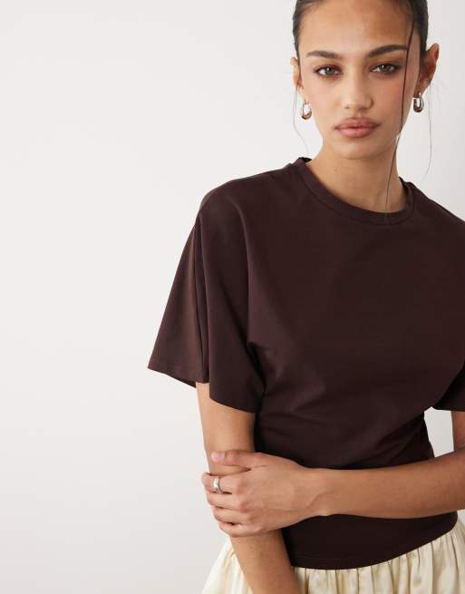 Cotton On – Mörkbrun t-shirt med korta ärmar, 3 av 4