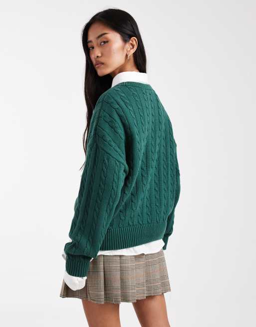 Cotton On – Mörkgrön tröja med rund halsringning, 3 av 4