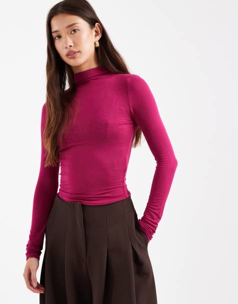 Cotton On - Mørk pink basistop med lange ærmer - view 1