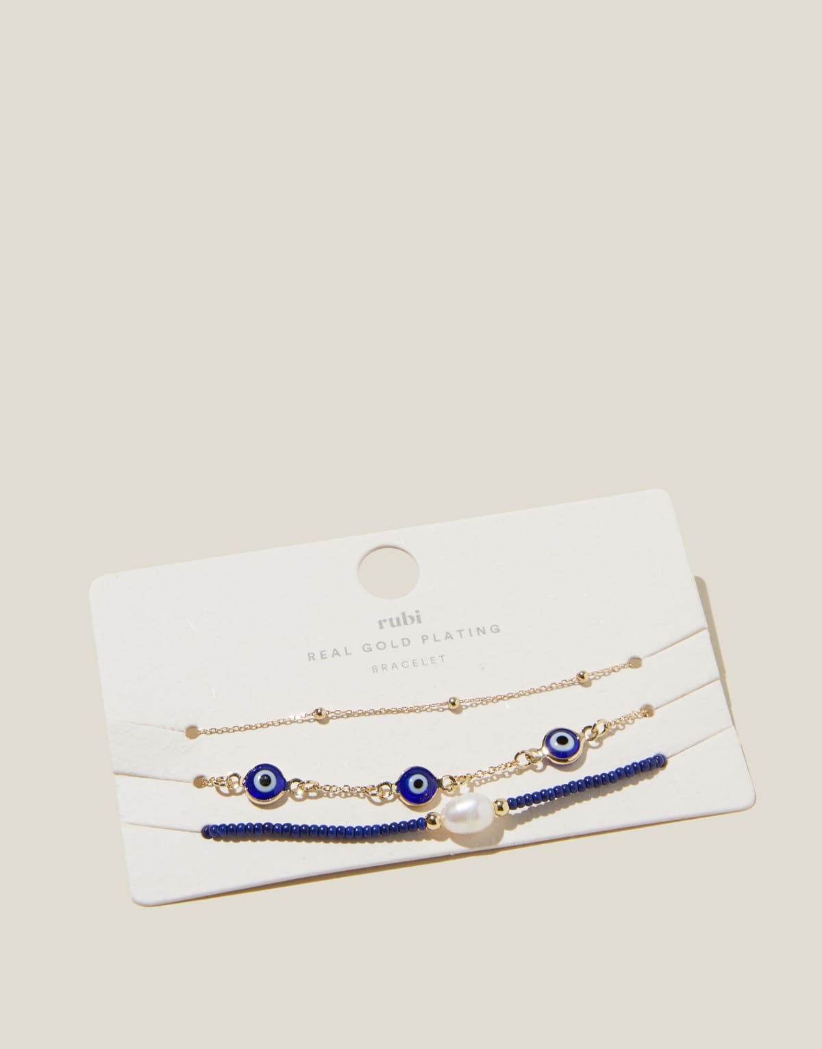 Cotton On Multipack beaded bracelet in gold - GOLD