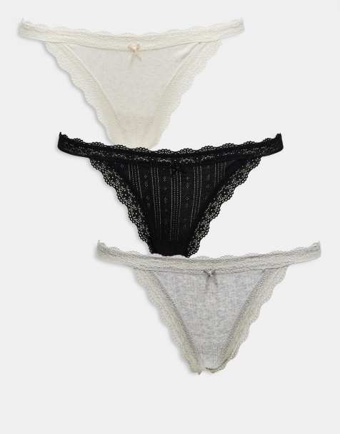 Cotton On - Multipack G-string slips in zwart grijs butterscotch - view 1