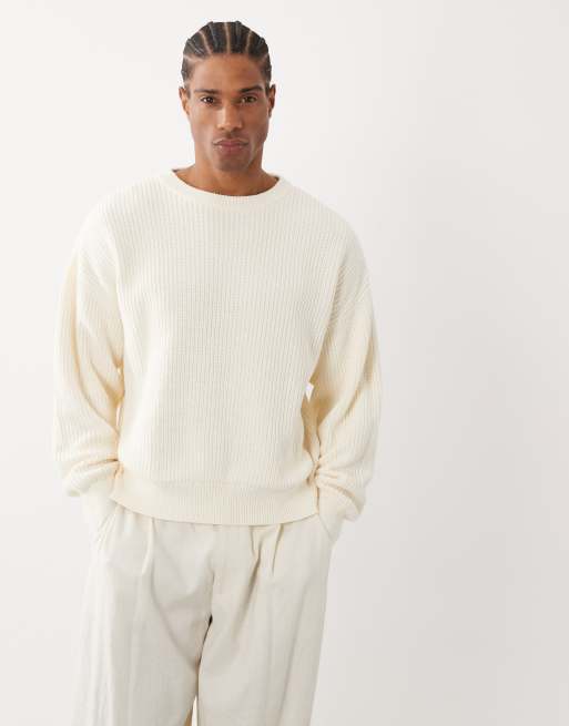 Cotton On – Naturvit, stickad tröja med rund halsringning och boxig passform, 3 av 5