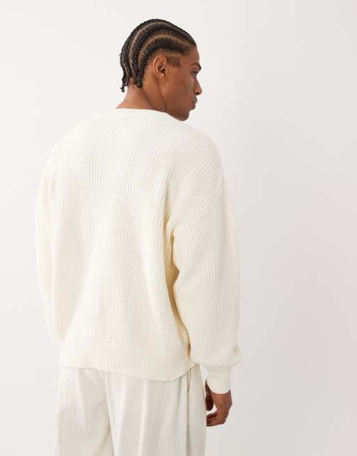 Cotton On – Naturvit, stickad tröja med rund halsringning och boxig passform, 5 av 5