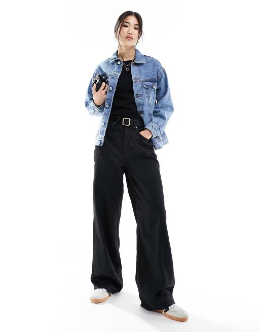 Cotton On – Niebieska jeansowa kurtka oversize z efektem sprania , 3 z 4