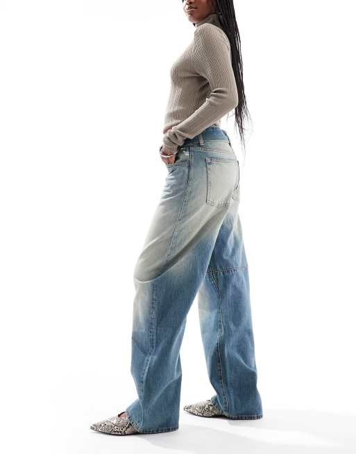 Cotton On – Niebieskie jeansy barrel z obniżonym stanem, 3 z 5