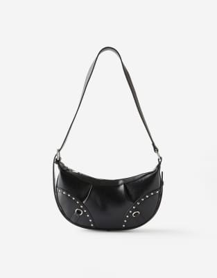 Cotton On - Noa - Mit Nieten besetzte Umhängetasche in Schwarz