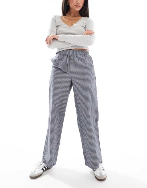 Cotton On Noah pants in blue slate stripe