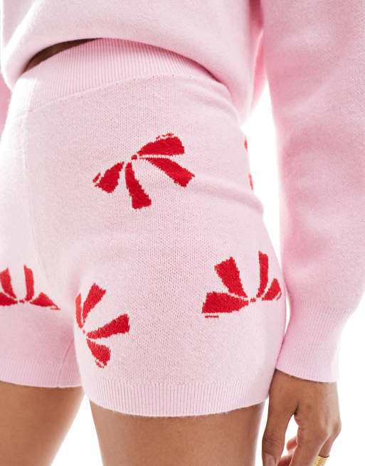 Cotton On novelty knit shorts in checkered bow - part of a set, 2 of 5