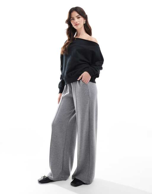 Cotton On off shoulder fleece sweatshirt in black