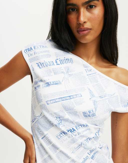 Cotton On Off shoulder graphic tee in white, 4 of 4