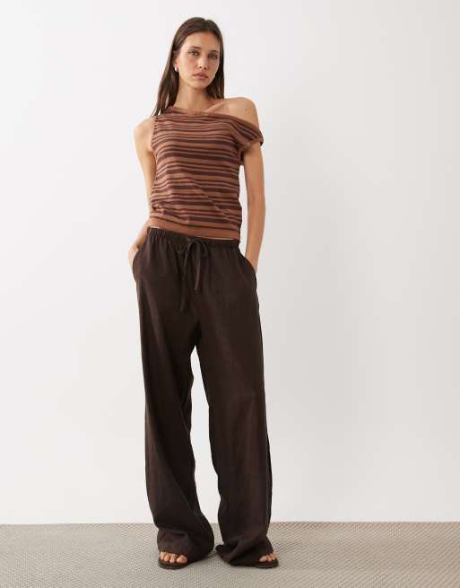 Cotton On off shoulder knit top in neutral stripe, 2 of 4