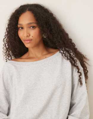 Cotton:on Cotton On Off Shoulder Sweatshirt In Gray