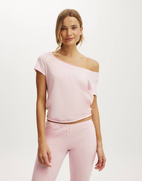 Cotton On Off the shoulder tee in pink - view 1