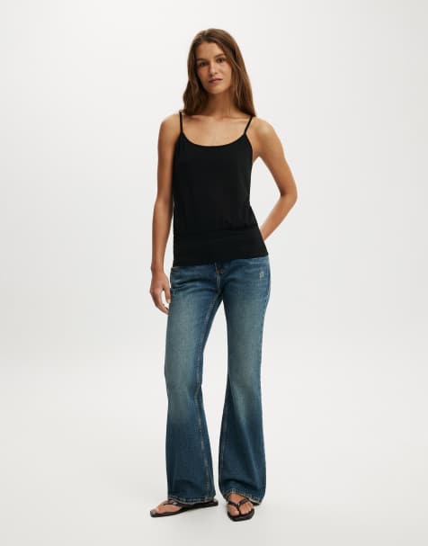 Cotton On Olivia basque cami in black