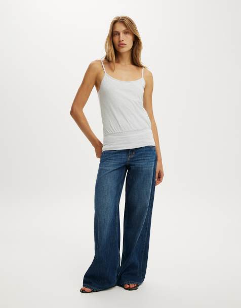 Cotton On Olivia basque cami in grey