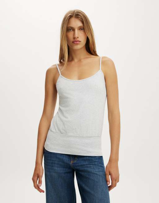 Cotton On Olivia basque cami in grey, 2 of 4