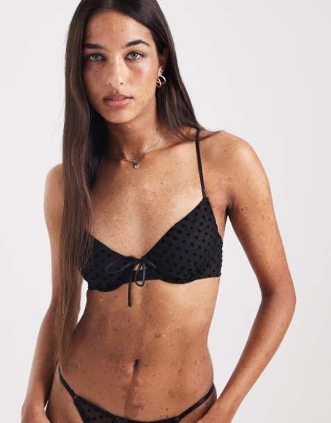 Cotton On – Olivia – Czarny siateczkowy biustonosz z fiszbinami - view 1