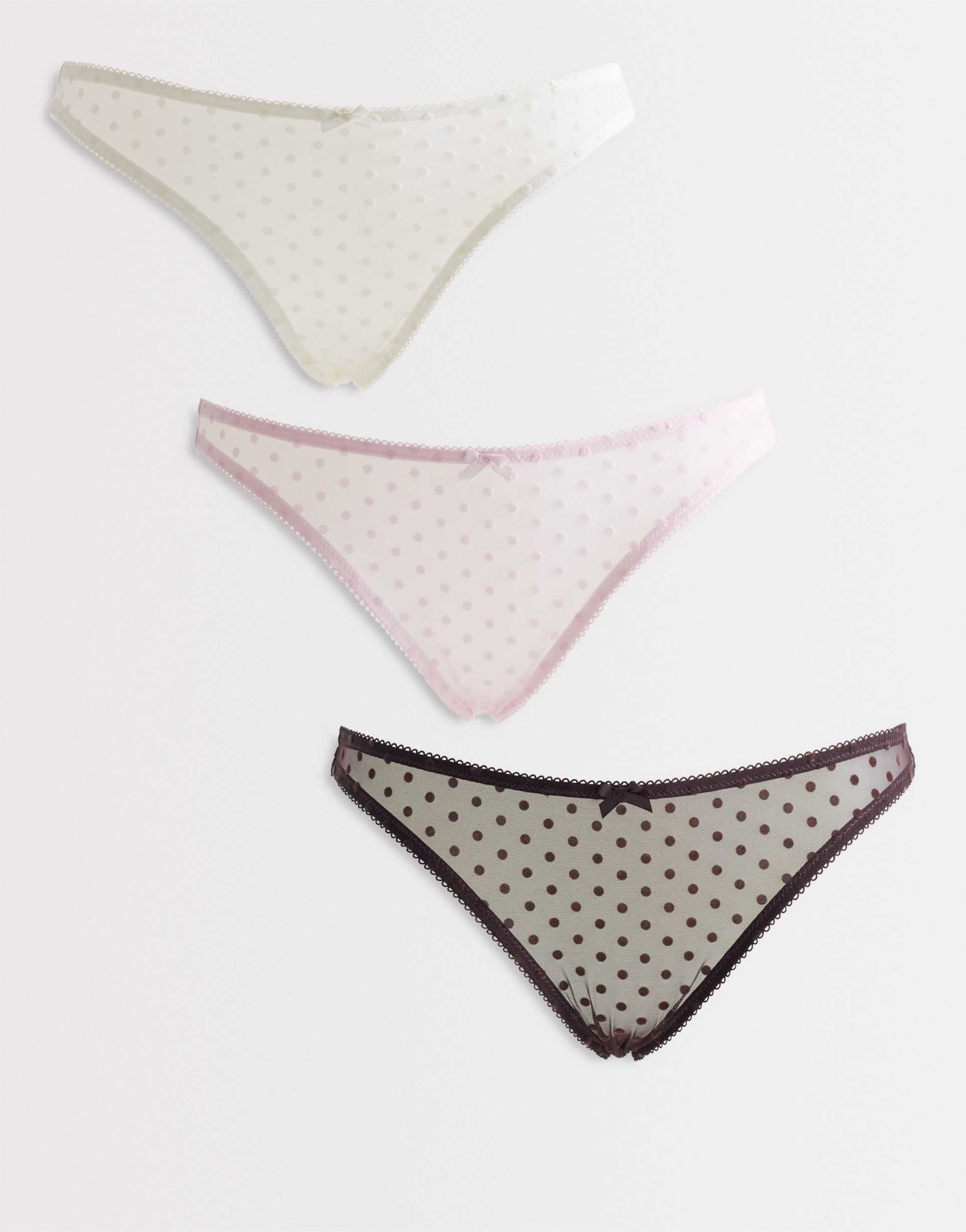 cotton on olivia mesh 3 pack briefs in pink white and berry