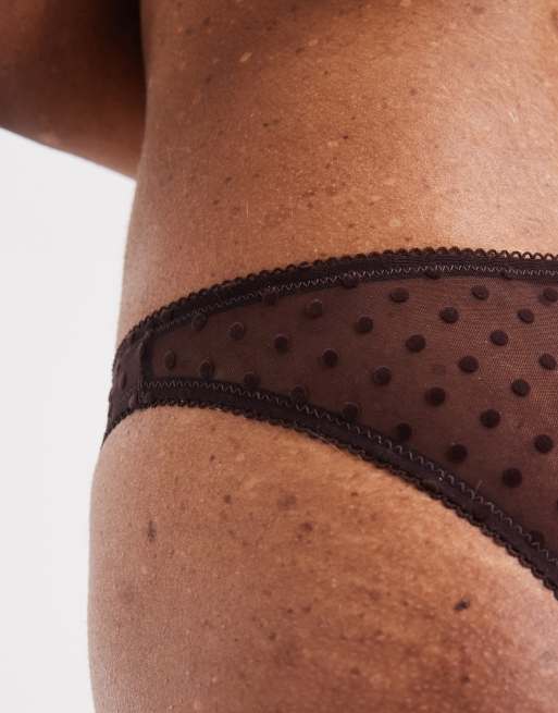 Cotton On olivia mesh cheeky brief in choclate plum, 4 of 4