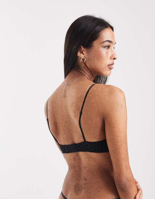 Cotton On olivia mesh underwire bra in black, 4 of 4