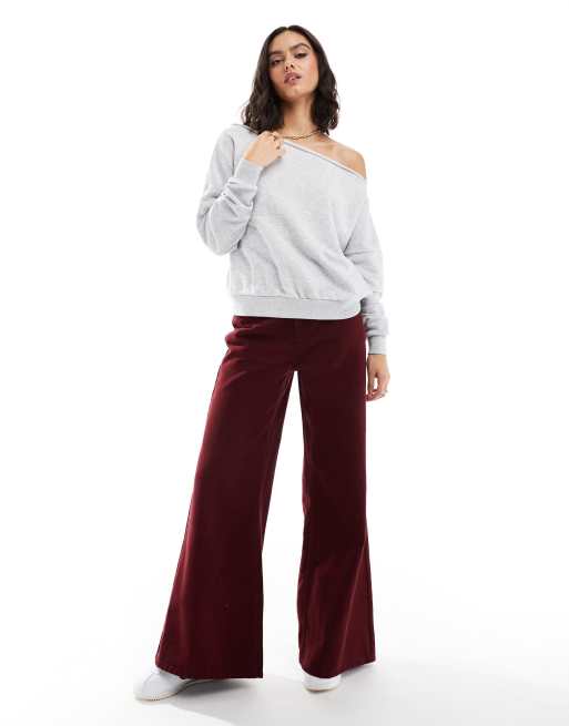 Cotton On one shoulder knit jumper in grey marle