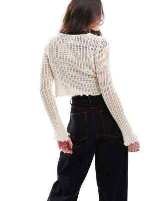 Shop Cotton:on Cotton On Open Knit Cardigan In White