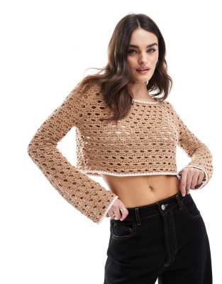 COTTON:ON COTTON ON OPEN KNIT OFF SHOULDER PULLOVER SWEATER 