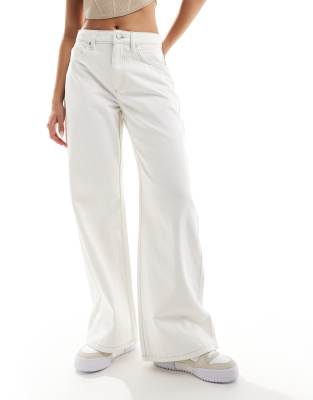 Cotton:on Cotton On Original Classic Wide Leg Jeans In White Denim