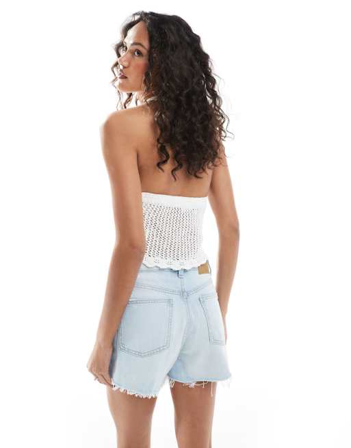 Cotton On original cut off denim short in sunfaded blue, 2 of 5