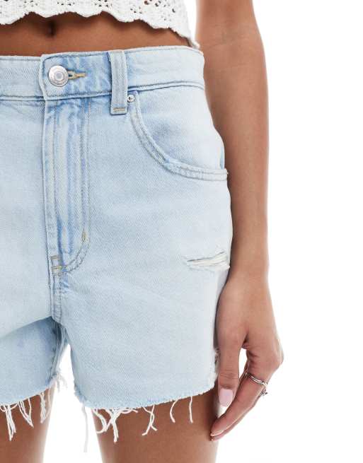 Cotton On original cut off denim short in sunfaded blue, 5 of 5
