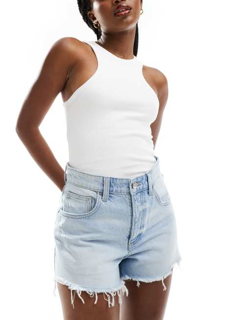 Cotton On original cut off denim shorts in blue