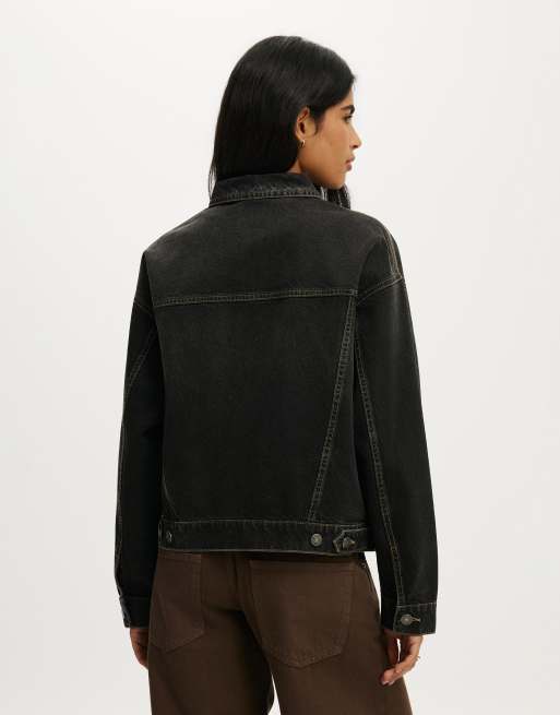 Cotton On Original denim jacket in black, 4 of 4