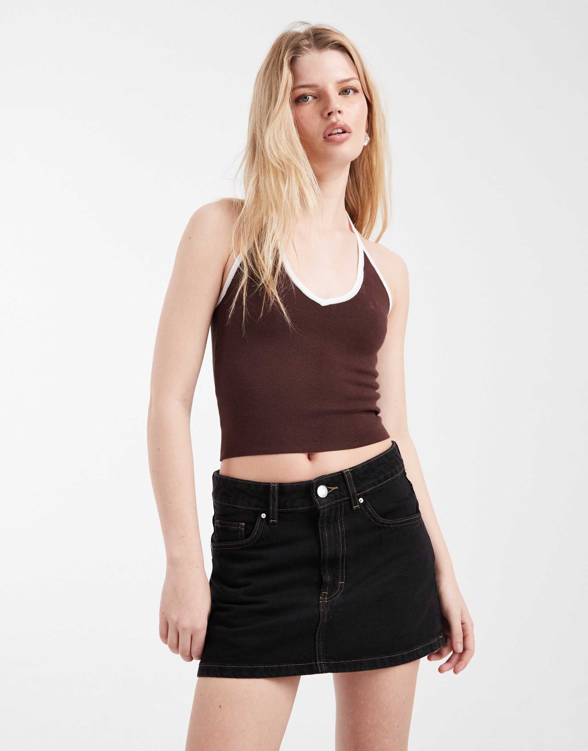 cotton on original denim mini skirt in black