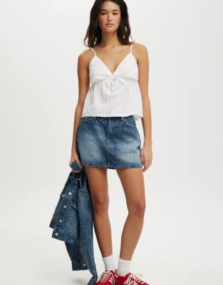 Cotton On Original denim mini skirt in blue 